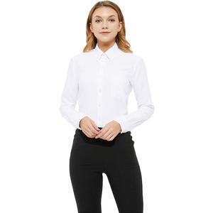 MGWDT Button Down Shirt Women Long Sleeve Blouse Oxford Shirt Classic-Fit Cotton Tops Wrinkle Resistant (XX-Large, White)