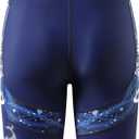 HUGE SPORTS Men's Rash Guard Swim Shorts Compression Swimming Jammer Cool Dry Active Swimsuit Workout Shorts Sports Tights (Blue, L)