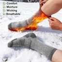 Ultra Thick Thermal Merino Wool Socks for Men and WomenFleece Lined Winter Hiking Warm Boot Work Socks 3 Pairs (5-9)