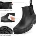 Short Rain Boots for Women Waterproof Ankle Womens Rubber Garden Rainboots for Mud Barn Gardening Yard Farm Work (9 Wide, Black)