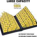 Premium 1000+ Pockets Card Binder,16 Pockets Trading Card Binder Ringless Side Loading Trading Card Album Folder for TCG - Light Green