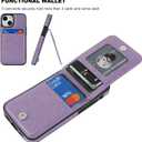 KIHUWEY Compatible with iPhone 13 Mini Case Wallet with Credit Card Holder, Premium Leather Magnetic Clasp Kickstand Heavy Duty Protective Cover for iPhone 13 Mini 5.4 Inch(Purple)