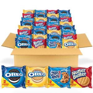OREO Original, OREO Golden, CHIPS AHOY! & Nutter Butter Cookie Snacks Variety Pack, 56 Snack Packs (2 Cookies Per Pack) BBD: 01MAY26