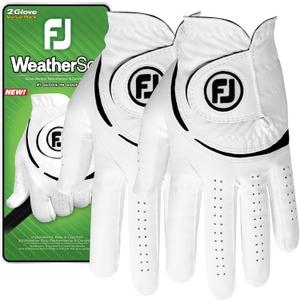 FootJoy Men's WeatherSof 2-Pack Golf Glove, Regular Left Small