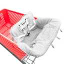 Portable 2-in-1 Grocery Cart Seat Cover and Baby Highchair Cover (Gray Chevron)