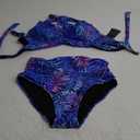 Tempt Me Women Two Piece Vintage Swimsuit Retro Halter Ruched High Waist Bikini with Bottom L