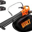 AIVOLT 40V Cordless Leaf Blower and Vacuum Mulcher Combo, Portable Leaf Vacuum Cordless with 40L Bag, Brushless Motor, 2 * 4.0Ah Batteries for Effortless Lawn Cleanup