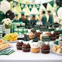 4 x 42pcs Graduation Cupcake Toppers Class of 2026 Paper Cupcake Picks Grad Cap Diploma Picks for Dessert Food Pizza Decorations (Green white)