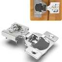 10 Pack 3/8" Overlay 4D Soft Close Concealed Hinges for Face Frame Door, Adjustable Closing Speed, Smooth Slow Self Close Hinges, Satin Nickel, 105 Open Angle Stainless Steel Cabinet Hinges