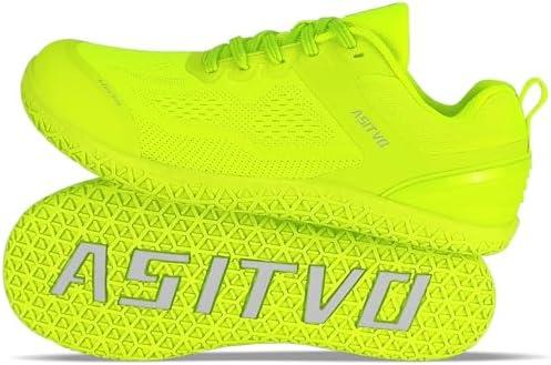 ASITVO Wide Barefoot Shoes Men Gym Zero Drop Sole Minimalist Cross Trainer Width Toe Box Sneakers Grounding Knit No-Sew Upper TPU Toe and Heel Colorful Size 11