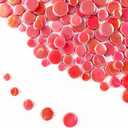 200 Grams Round Colorful Glass Mosaic Tiles, Bulk Mosaic Tiles for DIY Crafts, Flower Pots, Vases, Mugs, Garden Decoration, Red (monochrome)