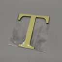 PATIKIL 7.87 Inch 3D Acrylic Alphabet Mirror Wall Stickers Letter t Self-Adhesive Home Decor Letter Sign Art Sticker Decal for DIY Home Decoration Light Gold