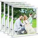 Pack of 4 Acrylic Floating Picture Frames 18 x 22 Inch Clear Picture Frame Bulk Wall Mount Double Panel Frameless Display Photography Collage Frame for Wall Office Home Living Room Decoration