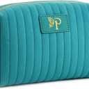 Monogrammed Make Up Bags for Women,Personalized Cosmetic Bags Women,Small Quilted Makeup Pouch,Cute Makeup Bag Travel,Birthday Gifts for Teen Girl (Blue P)