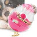 SunGrow Puppy, Small Dog Breeds, and Pocket Pet Treat Ball, Boredom Buster Ends Naughty Chewing and Bloat, Encourages Exercise, Interactive Puzzle Feeder Ideal for Rabbits, Rats, and Hamsters, 4.6 (Pink)