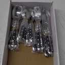 30-Pcs Cutlery Set Forged Type with Black Handles and Rivets