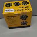 VODA Wood Stove Fan Heat Powered Fireplace Fans Non Electric, Heat Activated Thermal Fan for Wood Burning Stove/Log Burner, Stove Accessories Thermometer