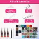 72000Pcs 48 Colors Resin Jelly Rhinestones for Bedazzling Kit, 2 Pack + 3 Pcs Glue