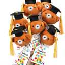WinnerWhy 12 Sets Preschool Graduation Gifts Bear Bouquet with Card Mini Graduation Bears End of The School Gifts for Kids Students 2026 Grad Party Table Decor Keepsake Photo Props Vase Filler