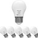 ORALUCE A15 LED Bulb 5 Watts Daylight White 5000K,40W Equivalent Table Lamp Bulb, E26 Standard Screw Base G45 Shape Small Light Bulbs for House Lighting,450 Lumens,Non-Dimmable,6 Pack