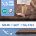 1.3" Thick Baby Play Mat for Floor, 79x79 Playpen Mat, Pro Soft Flannel Foam Mats Toddler Infant Kids Crawling for Nursery Rug Playroom Living Room Waterproof Easy Care Non-Slip (Brown)
