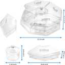 Rotating Serving Tray with Lid with 5 Removable Compartment, Plastic Chilled Veggie Platter,Cold Food Buffet Server for Fruit, Vegetable, Appetizer, Shrimp,Clear Organizer Tray Platter