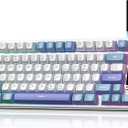 Womier DK75 75% Wireless Gaming Keyboard, RGB Backlit Creamy Keyboard with Multifunction Knob & Screen, Tri-Mode 2.4GHz/USB-C/BT5.0, Anti-Ghosting No-Conflict Silent Membrane Keyboard for MAC Windows