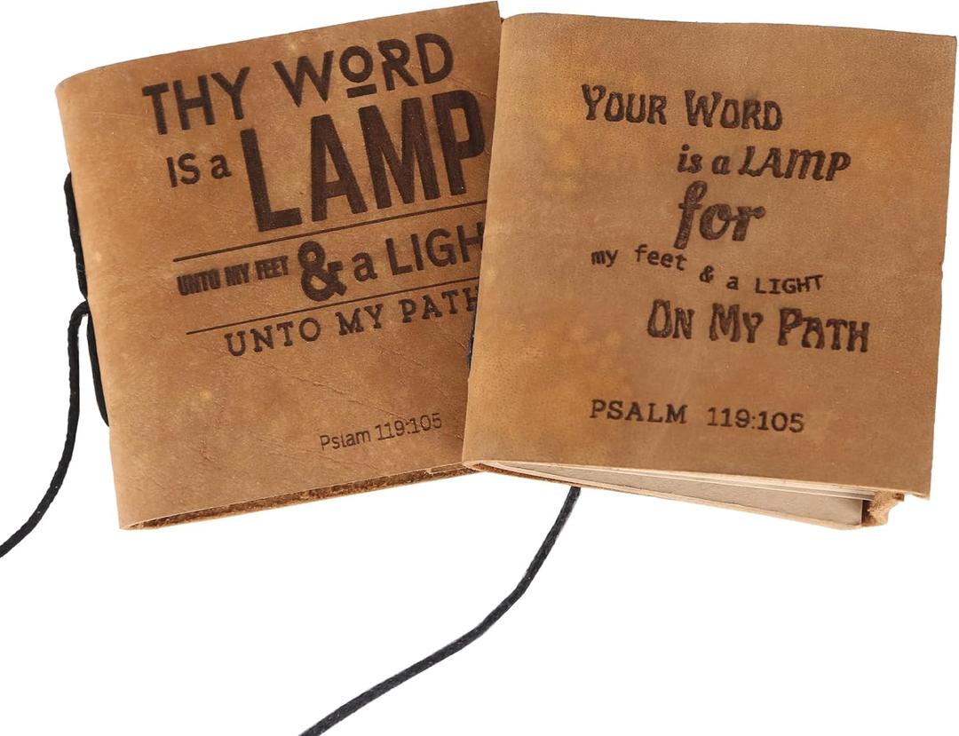 4 x TUZECH Handmade Christian Inspirational Diary - Psalm Faith Journal/Christian Devotional Journal/Faith Journal for Men and Women/Vintage leather prayer journal/Daily devotional journal - set of 2