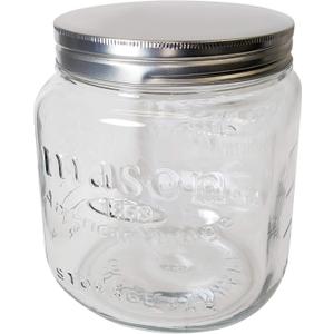 Grant Howard Jumbo Mason Embossed Glass Storage Jar, 91oz,, Clear