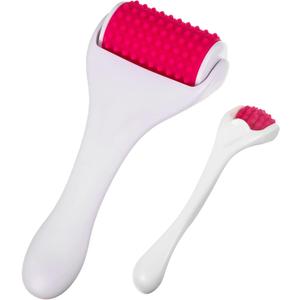 2 Pcs Muscle Roller Stick Fascia Body Cellulite Face Muscle Massage Roller Manual Massage Tools for Muscles Relief Neck Arm Back Leg Body Roller Deep Trigger Points Release Roller (White, Rosy)