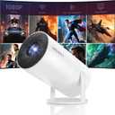 WISHOLY Mini Projector with WiFi and Bluetooth, Portable Movie Projector with 180 Rotatable, 1080P HD Supported, Auto Vertical Keystone, Compatible with Smartphone, TV Stick, Laptop, HDMI, USB