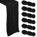 7 Pack Black Halloween Table Runner Cheesecloth 10Ft Gauze Cheese Cloth Table Runner 35x120 Inch Boho Sheer Rustic Fabric for Party Decor Baby Shower Wedding Holiday Home Decorations