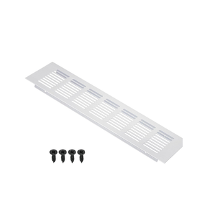 PATIKIL 10x 2 Inch Door Air Vent Cover, Aluminum Grille Ventilation Cover Louvered with Mounting Screws for Cabinet Wardrobe Door, Silver Tone, 3 pieces