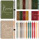 Kosiz 48 Sets Christian Gifts Bulk Inspirational Prayer Journals with Pens Gifts for Mother's Day A6 Spiral Bible Notebook Religious Gift for Women Men Church Members Bible Study Groups (Retro Color)