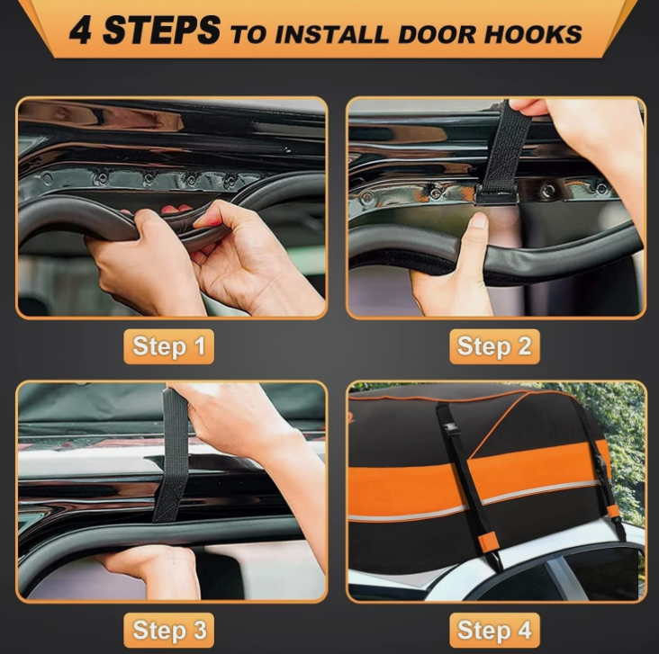 Sailnovo Rooftop Cargo Carrier Waterproof 15 Cubic Feet Car Roof Cargo Bag Roof