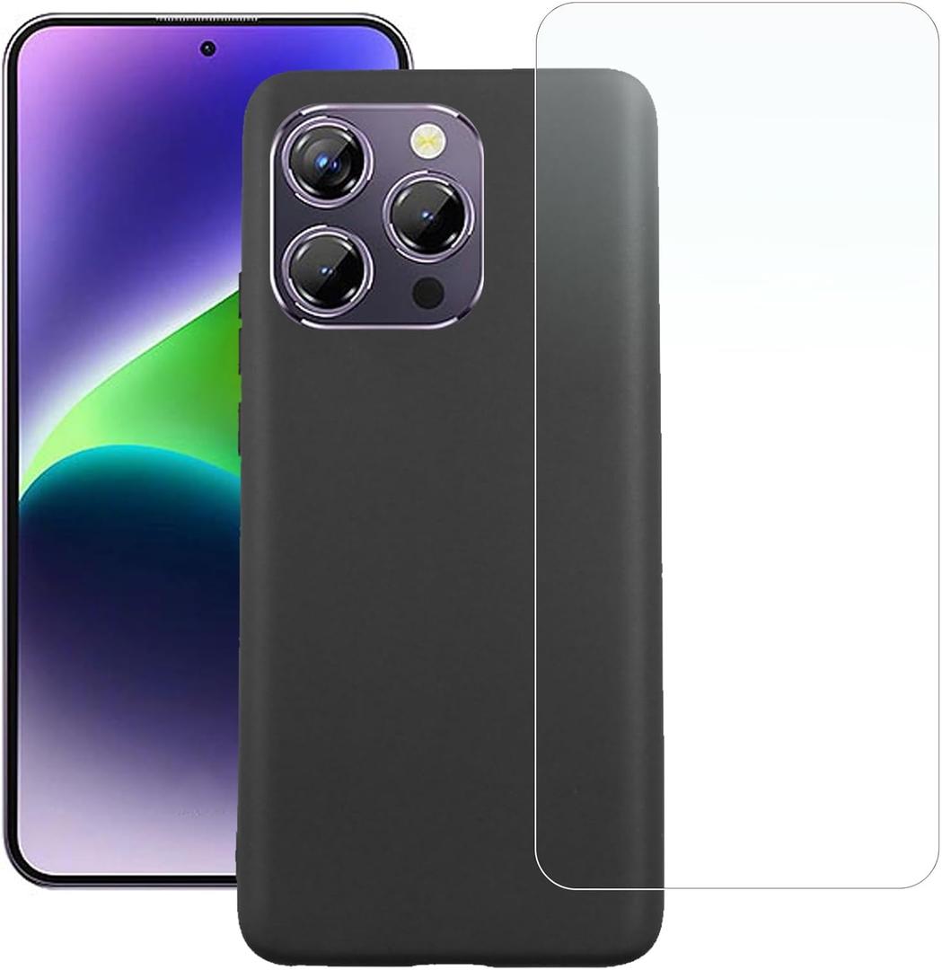 Cover for Oukitel P1 Phone Case(6.70"),Bumper Shockproof TPU Protective,Screen Protector [1 Pack] Black