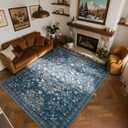 Washable Rugs 8x10 Area Rugs for Living Room,Ultra Soft Faux Wool Retro Carpets,Non Slip Backing,Durable Edge Binding,Stain Resistant,The Large Carpet for Bed Room,Dining Room,Office Decor