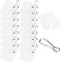 150 Pcs Key Tags White Plastic Hanging Tags with Metal Snap Hooks for Slotted Key Cabinets Boxes Lockers Sturdy Frosted Item Identifiers for Home Office and Garage