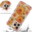 Jusy Compatible with iPhone 11 Pro Max, Colorful Retro Oil Painting Printed Flower Laser Glossy Pattern Cute Curly Wave Phone Case Soft TPU Cover for Girly Women - Sunflower