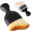 3 x Car Detailing Brush, Soft Bristle Cleaning Brush, Scratch-Free Auto Duster Tool for Dashboard, Air Vents, Leather & Interior Cleaning (Black&Brown with Cap)