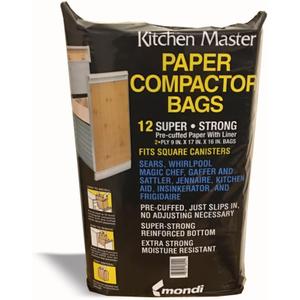 Super Strong Compactor Bags (12 Pack) | Precuffed, Garbage Compactor Bags, Kitchen Bags, Hardware for Kitchen, Paper Trash Compactor Bags, Kitchen Essential, Paper & Plastic Lined Bags