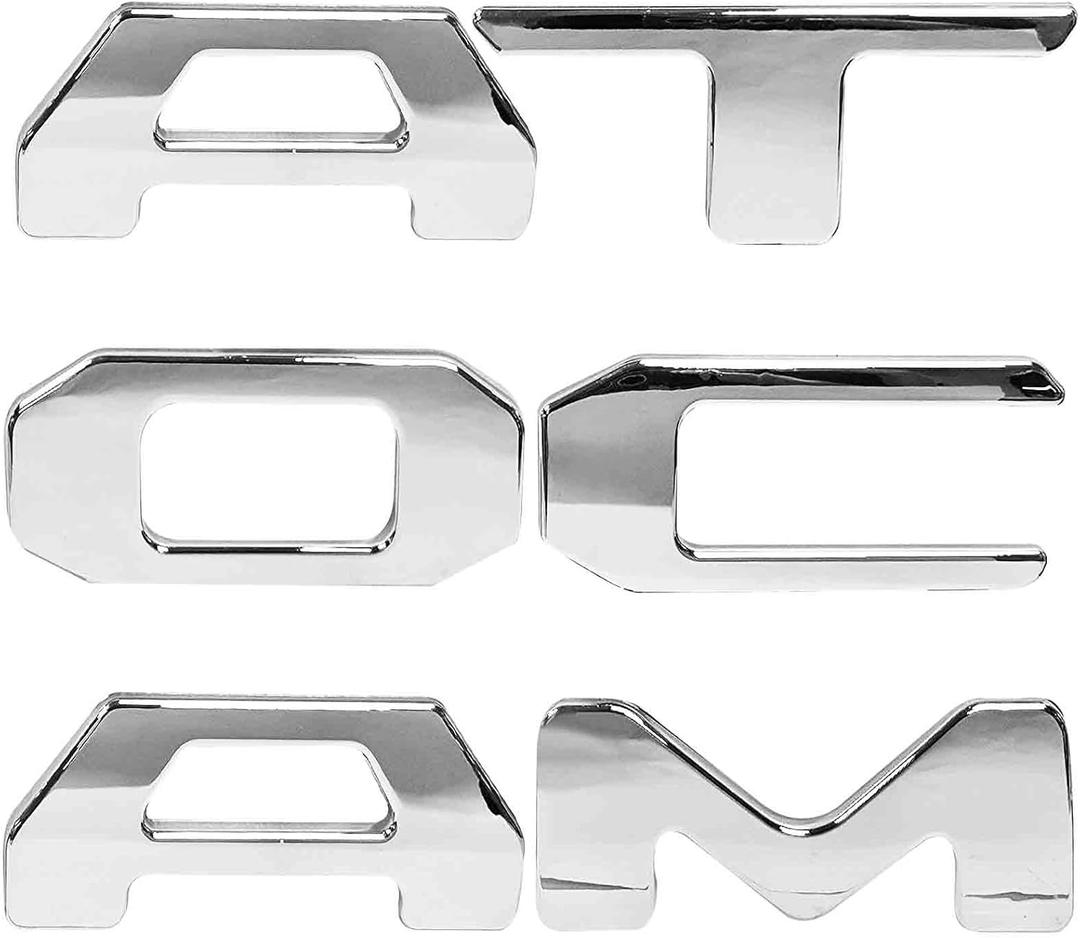 Tailgate Insert Letters Badges Replacement for Tacoma 2024 2025 3D Raised Rear Emblem Decals Come with Adhesive Backing (Not for Tacoma 2013-2023 Small Size)-Silver
