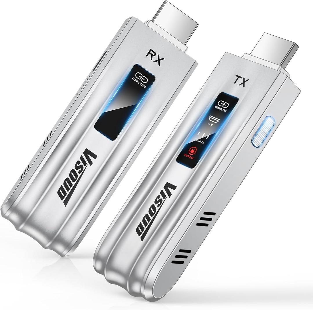 Wireless HDMI Transmitter and Receiver, 2026 Upgraded 328FT/100M, Wireless HDMI 4K Decode 1080P@60Hz Output Zero Latency, Plug&Play Dual-Band 5.8+2.4G Video and Audio for PC/Laptop/TV/Monitor (CHD04)