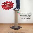 Kitty City Tall Sisal Cat Scratching Post, 32” Durable Scratcher with Sturdy Base & Hanging Jingle Toy, Easy Assembly, Furniture Protection for Indoor Cats - Brown