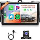 [4G+64G] Android Car Stereo for Toyota Corolla 2009-2013 Radio with Wireless Carplay Android Auto Radio, Hodozzy 9 inch Touch Screen with GPS, Mirror Link, Bluetooth, WiFi, DSP, FM/RDS Radio