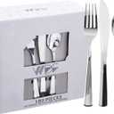 WDF 180 Pieces Silver Plastic Silverware - Silver Plastic Cutlery - Fancy Plastic Silverware Heavy Duty - 60 Forks 60 Knives 60 Spoons - Disposable Plastic Utensils Perfect for Party Wedding