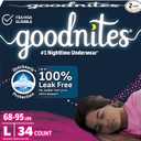 Goodnites Girls' Nighttime Bedwetting Underwear, Size Large (6895 lbs), 34 Ct (2 Packs of 17)