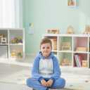 2 x Kids Onesie Animal Costume Christmas Costumes Unisex One Piece Cosplay Suit for Boys and Girls (Blue, M)