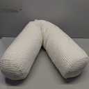 1 MIDDLE ONE Body Pillow for Adults, Long Bolster Pillow for Bed, Decorative Round Roll Hug Pillow with Corduroy Cover (Off-White, 47x7.87 inch)