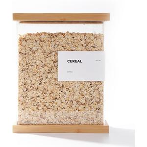 Bamboo Food Dispenser | Kitchen Organizers and Storage | Airtight Pantry Organizers and Storage Container | Cereal, Rice, Flour, Snack Storage (1, Tall Rectangular)